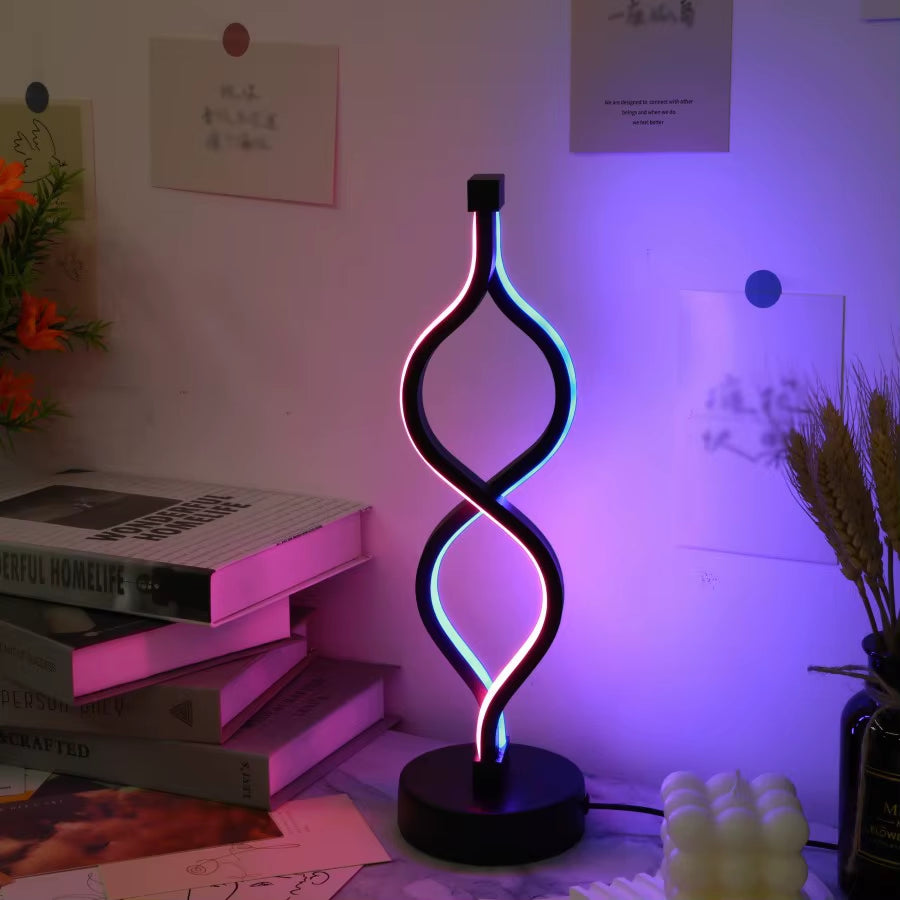 1PC Creative Twist Shape Purple USB Desk Lamp Decoration