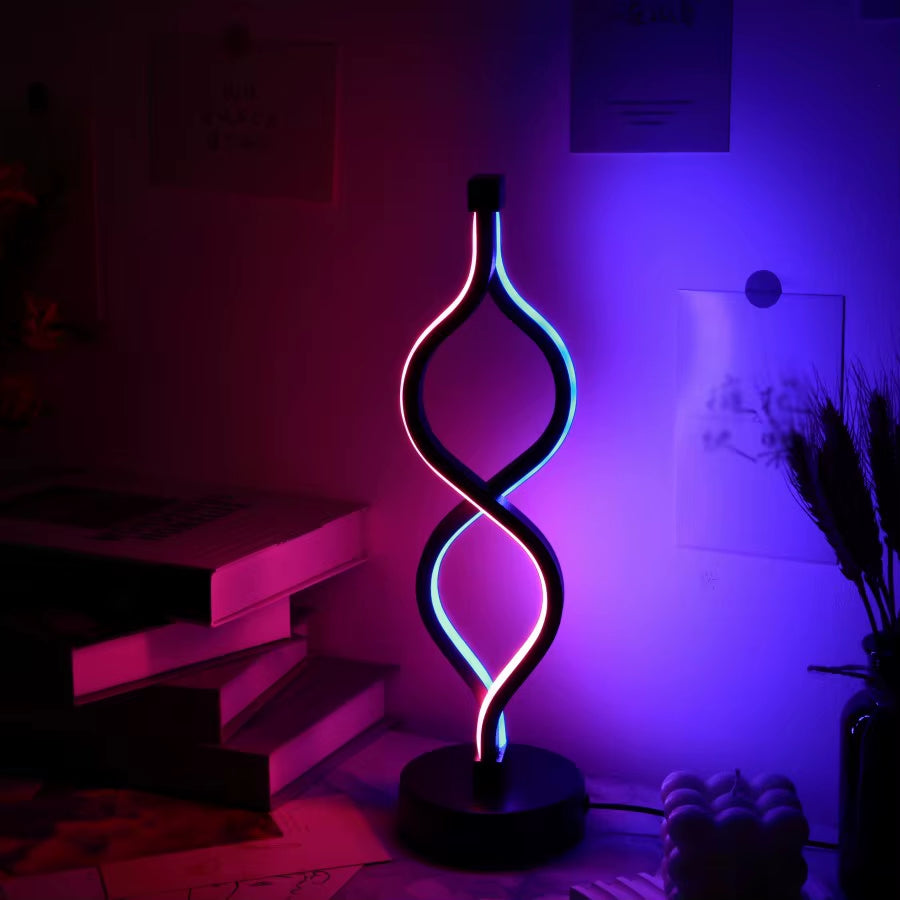 1PC Creative Twist Shape Purple USB Desk Lamp Decoration