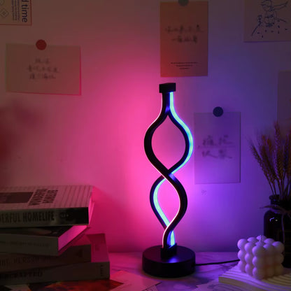 1PC Creative Twist Shape Purple USB Desk Lamp Decoration